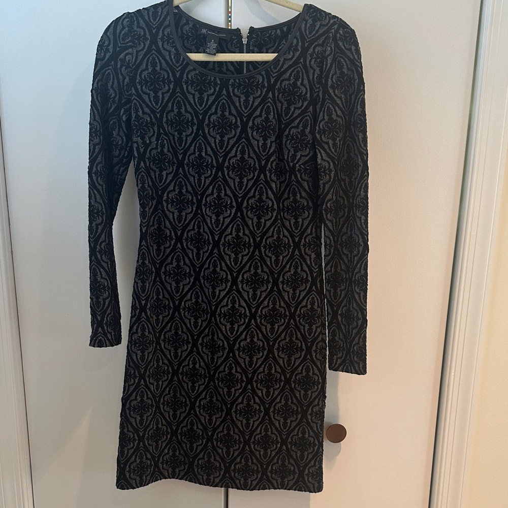 INC International Concepts Black and Gray Cocktail Dress